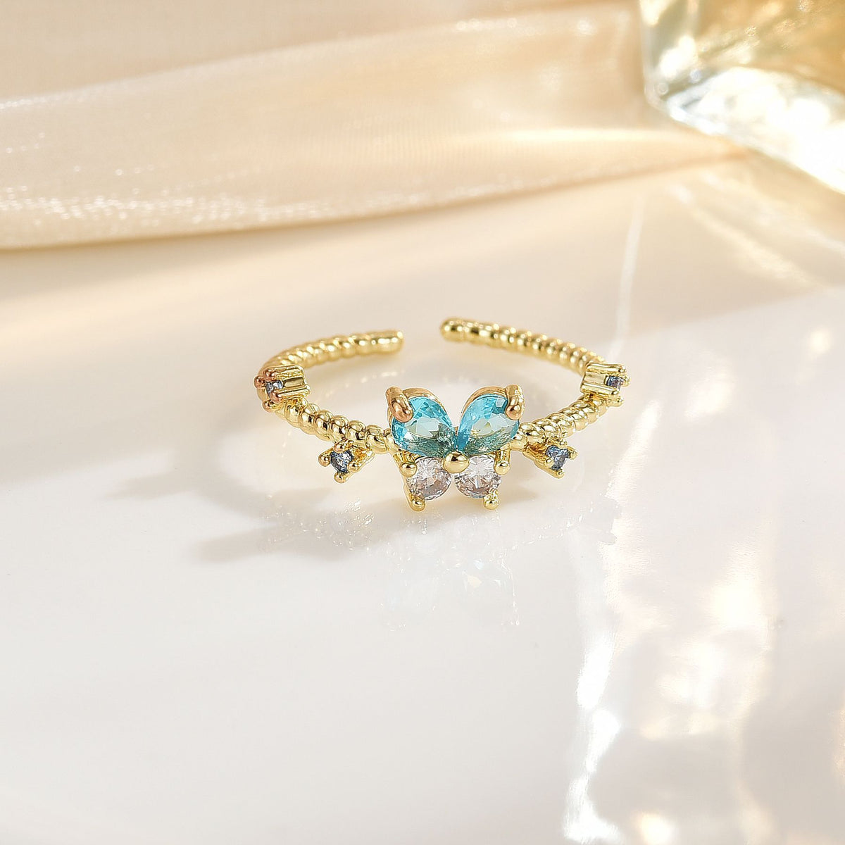 Azure Flutter Ring - Adjustable