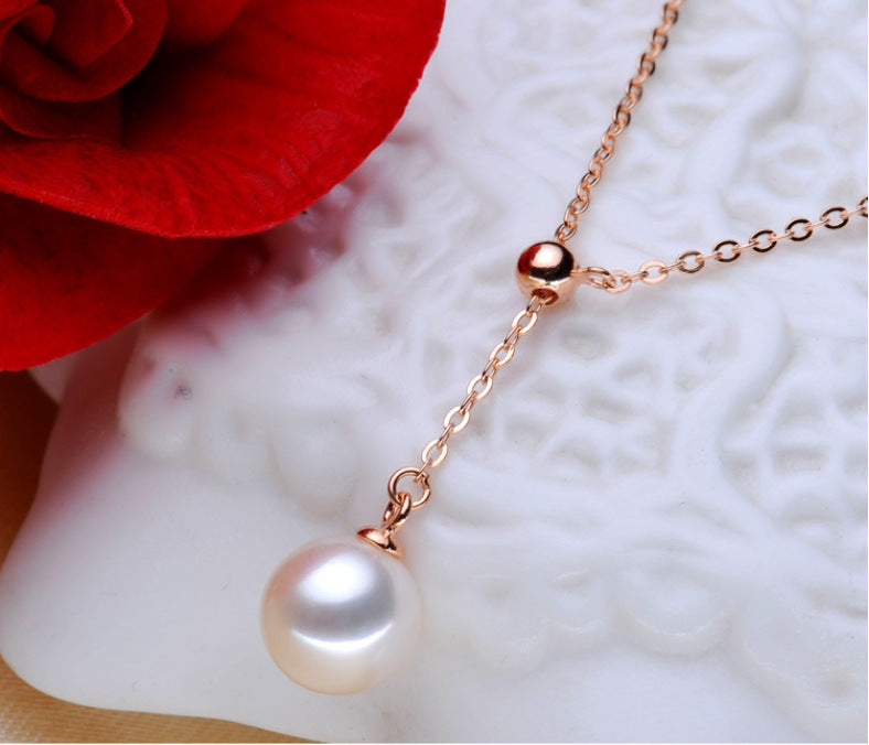 Long Y-shaped Pearl Necklace