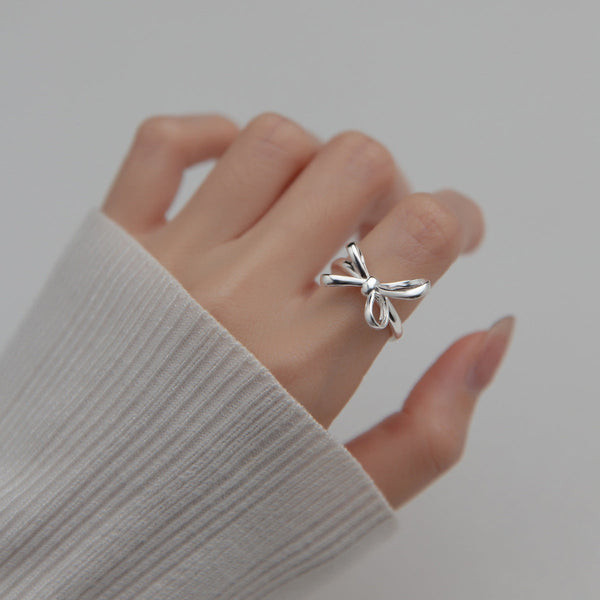 Sterling Silver Bow Ring - Adjustable