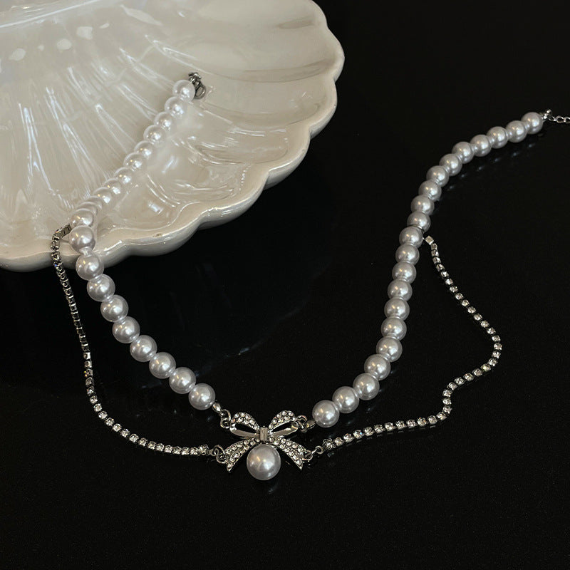 Bow Pearl Necklace