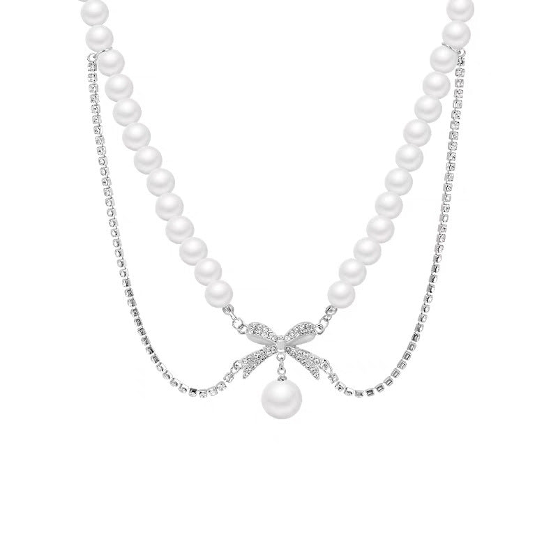 Bow Pearl Necklace