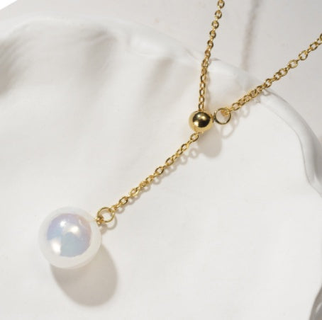 Long Y-shaped Pearl Necklace